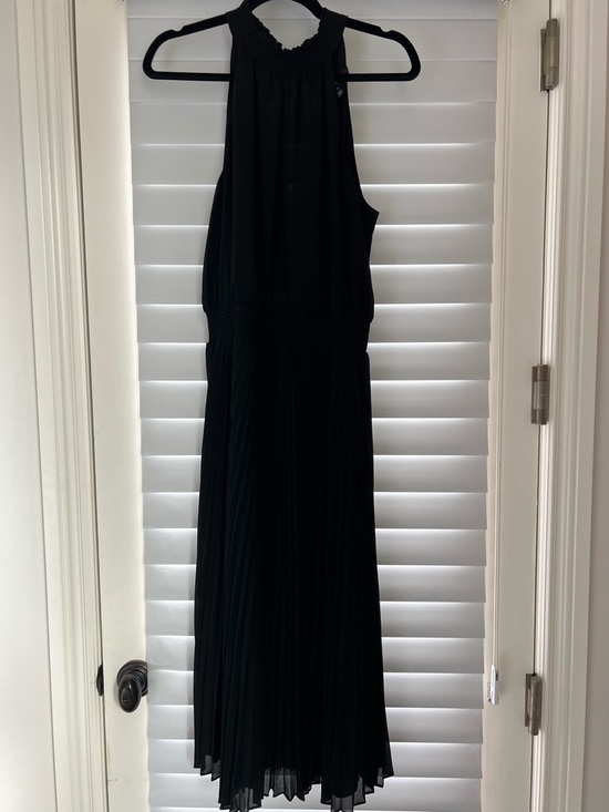 White House Black Market Dresses & Skirts - White House Black Market Black Halter Pleated Maxi Dress